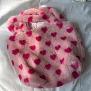 Chic Pink and Red Mini Bag with Heart Design